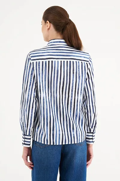 Рубашка из хлопка в полоску прямая - G082SZ0040BUCCI Сорочка жен. (VR033, 32)