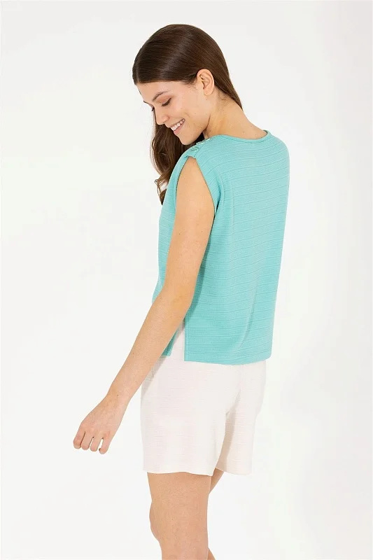 Футболка из смесовой вискозы без рукавов - G082SZ0110MEL Футболка жен. (VR090, XS)