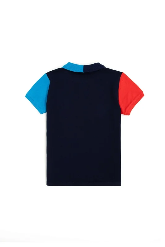 Футболка-поло из хлопка с контрасный дизайном для мальчиков - G083SZ0110T_REYNKIDS Футболка муж. детс. (VR033, 9_10)