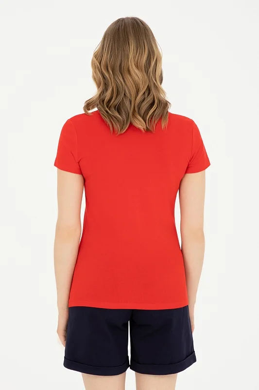 Футболка-поло из хлопка с надписью - G082GL0110GOZDE Футболка жен. (VR030, XS)