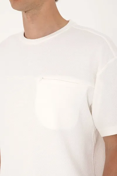 Футболка из хлопка с фактурной тканью - G081SZ0110FEZHA Футболка муж. (VR071, XL)