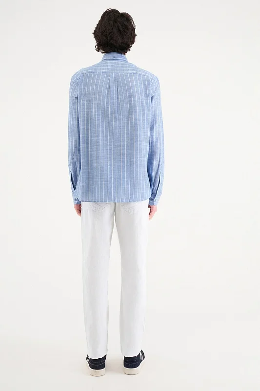Рубашка из хлопка в полоску прямая - G081SZ0040KAMBA Сорочка муж. (VR028, 3XL)