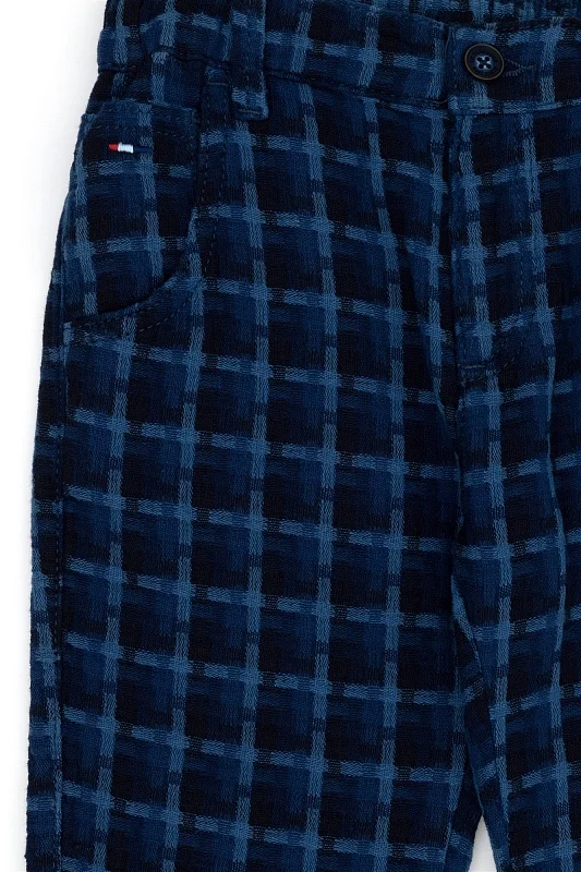 Брюки в клетку зауженные к низу  для мальчиков - G083SZ0800ZAYAKIDS Джинсы муж. детс. (DN0023, 5_6)