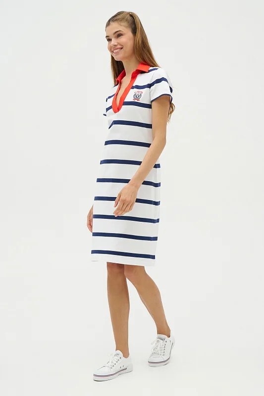 Платье-поло из хлопка в полоску - G082SZ0750R-MERLE Платье жен. (VR013, XS)