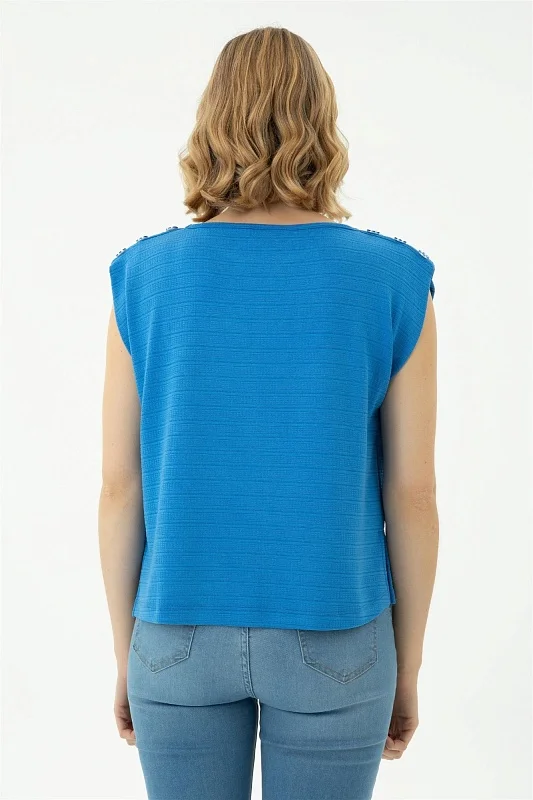 Футболка из смесовой вискозы без рукавов - G082SZ0110MEL Футболка жен. (VR045, 2XS)