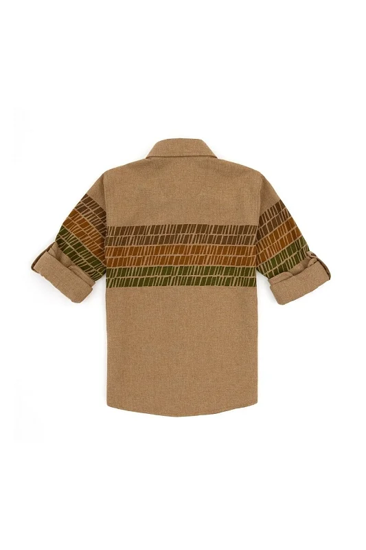 Рубашка с абстрактным узором для мальчиков - G083SZ0040ASOLASKIDS Сорочка муж. детс. (VR153, 7_8)