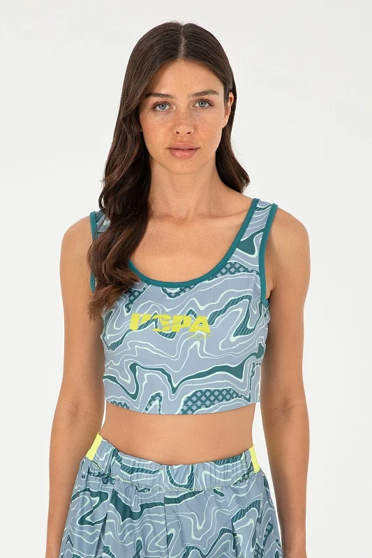 Топ спортивный с абстрактным принтом - G082SZ0110PRA_S Футболка жен. (VR101, L)