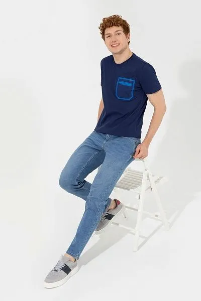 Футболка из хлопка с надписью - G081SZ0110MESH Футболка муж. (VR033, XS)