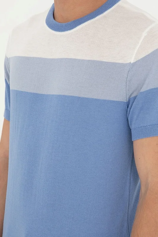 Футболка трикотажная из смесовой вискозы в полоску - G081SZ0TK0OWEN Кофта муж. (VR032, XS)