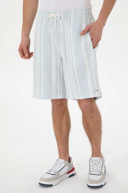 Бермуды махровые в полоску с кулиской - G081SZ0OS0BURINA Брюки спорт. муж. (VR003, L)