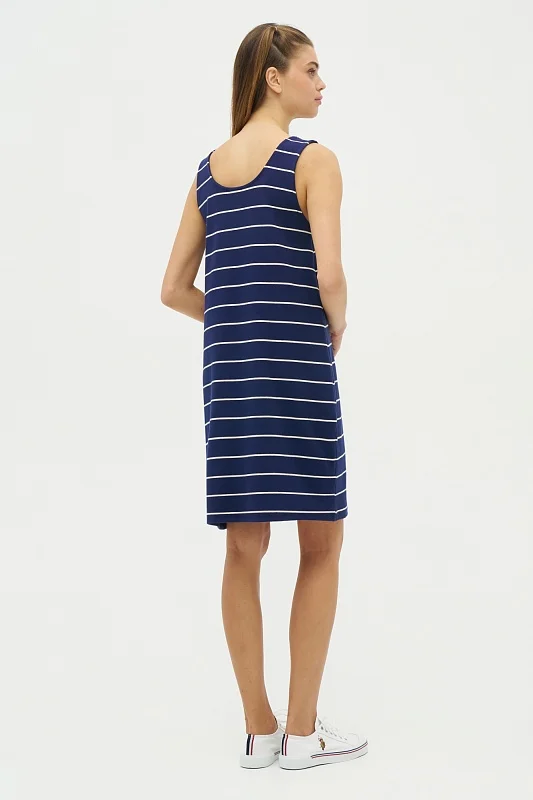 Платье трикотажное без рукавов в полоску - G082SZ0750R_MARRI Платье жен. (VR033, M)