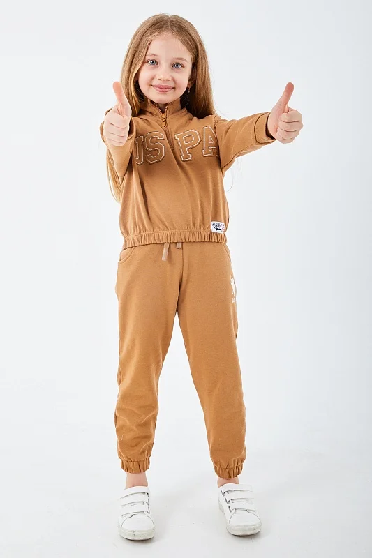 Костюм толстовка с воротником на молнии и брюки для девочек - G084SZ0HF0US1216 Костюм дом. жен. детс. (VR024, 12-18)