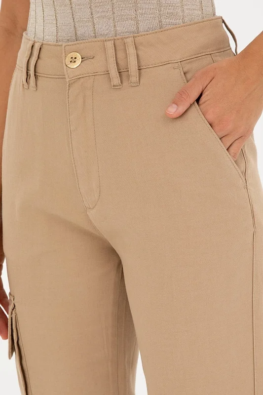 Брюки с добавлением льна - G082SZ0780MONEK Брюки жен. (VR085, 32)