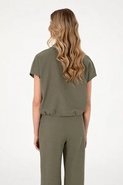 Футболка из смесового хлопка на кулиске - G082SZ0110SACHA Футболка жен. (VR111, L)