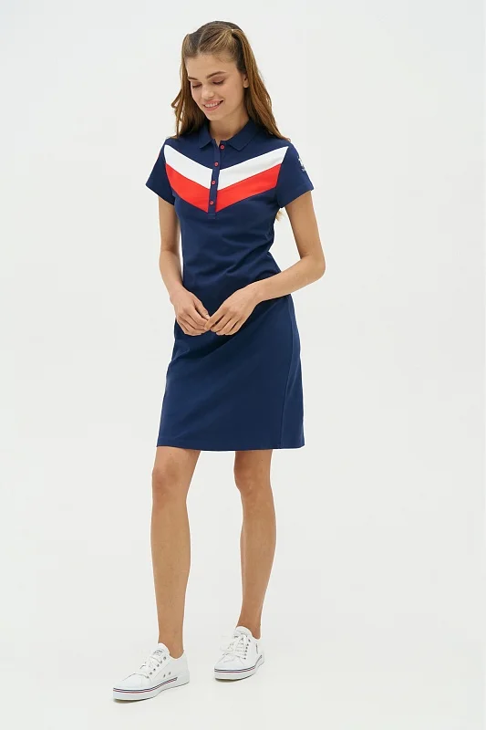 Платье-поло из хлопка приталенное - G082SZ0750R_MOYA Платье жен. (VR033, 2XS)