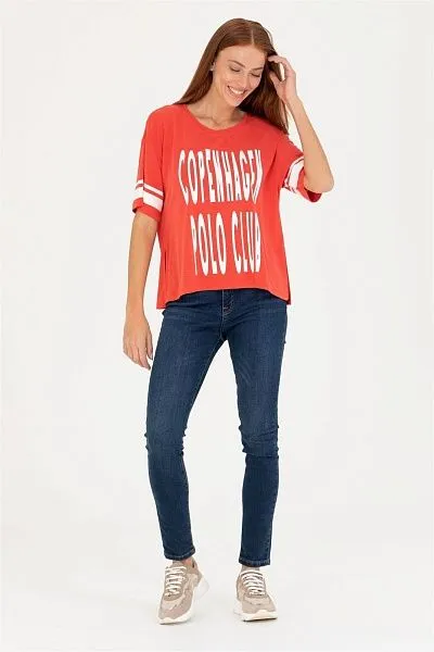 Футболка из модала с надписью - G082SZ0110MAK-S Футболка жен. (VR030, XS)