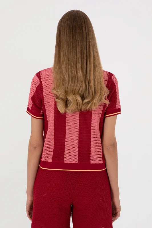 Футболка-поло из хлопка в стиле кроше - G082SZ0110SUSAN Футболка жен. (VR223, XL)