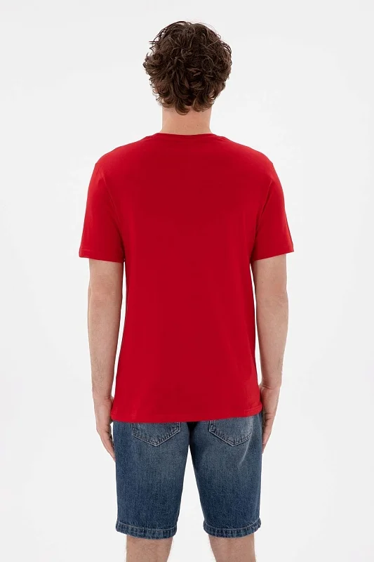 Футболка из хлопка с надписью - G081SZ0110GEARTIY025 Футболка муж. (VR030, XL)