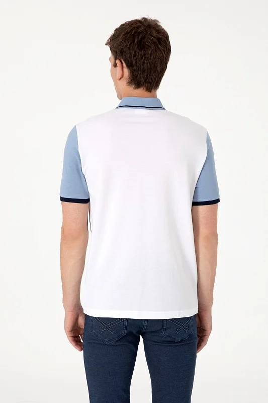 Футболка-поло из хлопка с контрастным дизайном - G081SZ0110T_KENWA Футболка муж. (VR013, S)