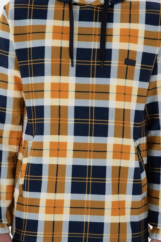 Худи в клетку с карманом-кенгуру - G081SZ0820TRANG Толстовка муж. (VR071, XS)