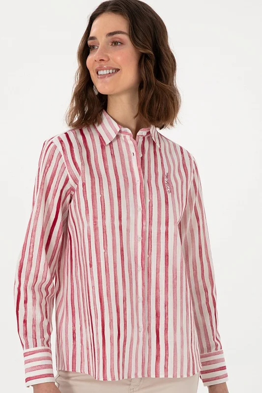 Рубашка из хлопка в полоску свободная - G082SZ0040DUCCI Сорочка жен. (VR223, 40)