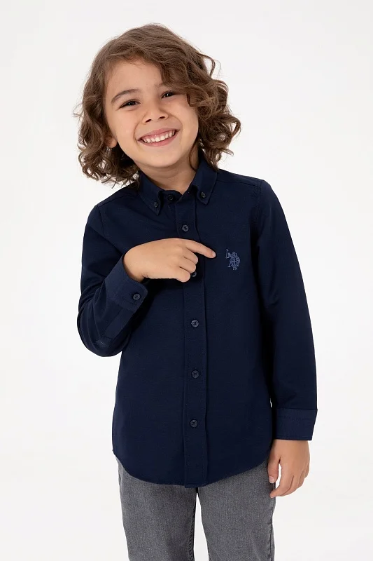 Рубашкаиз смесового хлопка для мальчиков - G083SZ0040E_METOKIDS25K Сорочка муж. детс. (VR033, 9_10)