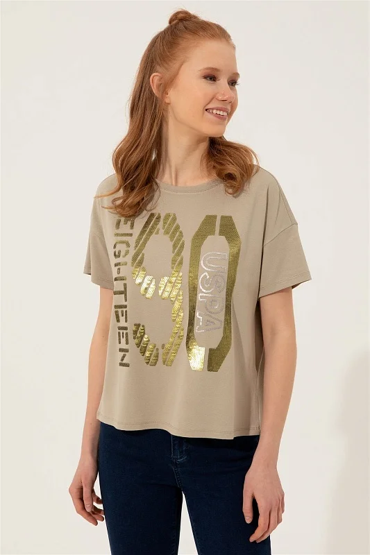 Футболка с надписью из пайеток - G082SZ0110FASA Футболка жен. (VR027, XS)