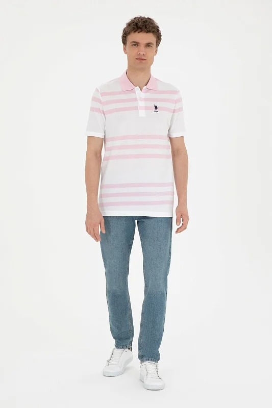 Футболка-поло из хлопка в полоску - G081GL0110GODE Футболка муж. (VR041, XL)