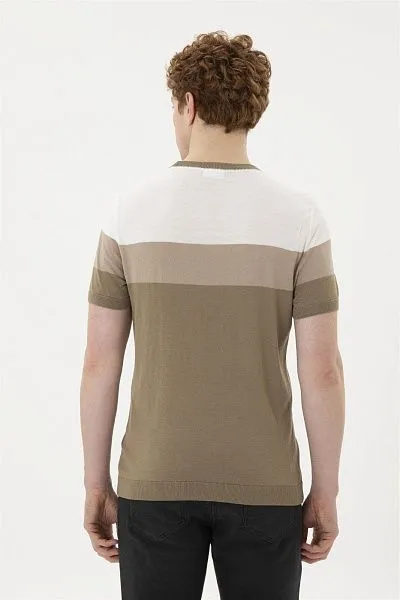 Футболка трикотажная из смесовой вискозы в полоску - G081SZ0TK0OWEN Кофта муж. (VR027, XS)
