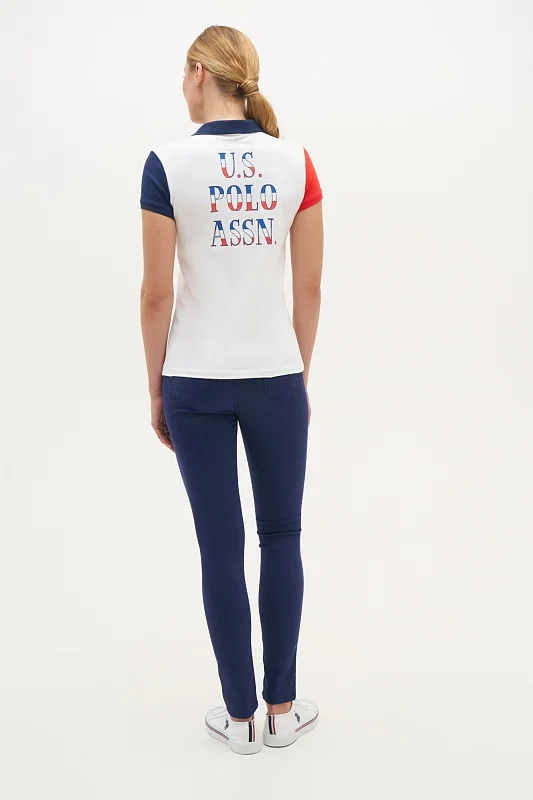 Футболка-поло из хлопка с контрастным дизайном - G082SZ0110R-MESTE Футболка жен. (VR013, XS)
