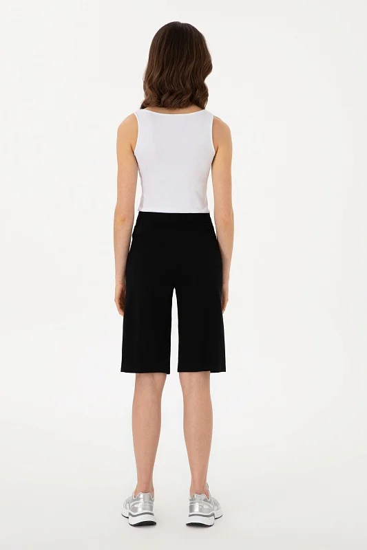 Бермуды спортивные из хлопка с вышитым логотипом - G082SZ0OS0DAMEN25 Брюки спорт. жен. (VR046, 2XS)