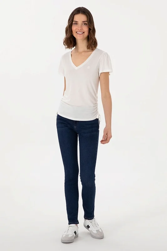 Футболка из модала с V-образным вырезом - G082SZ0110SUPRA Футболка жен. (VR071, XS)