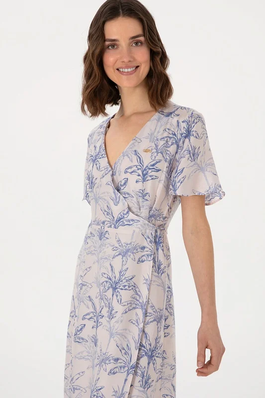 Платье миди из лиоцелла на запах с принтом - G082SZ0320SHANZE Платье жен. (VR036, 40)