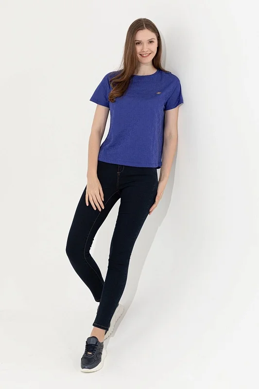 Футболка из хлопка с рельефным узором - G082SZ0110FERTE Футболка жен. (VR212, S)