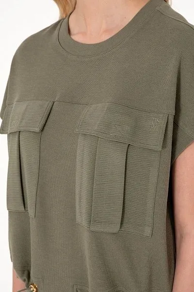 Футболка из смесового хлопка на кулиске - G082SZ0110SACHA Футболка жен. (VR111, L)