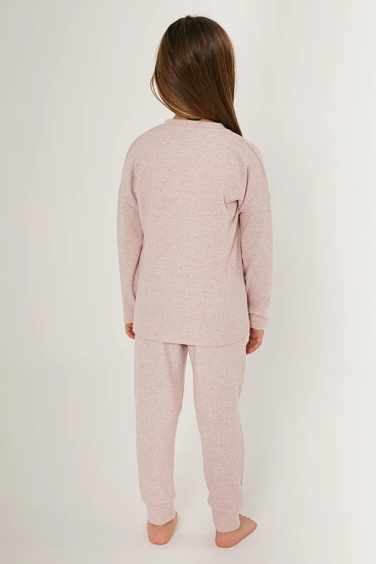Пижама трикотажная с вышивкой для девочек - G084SZ0HF0US1639 Костюм дом. жен. детс. (VR041, 5-6)