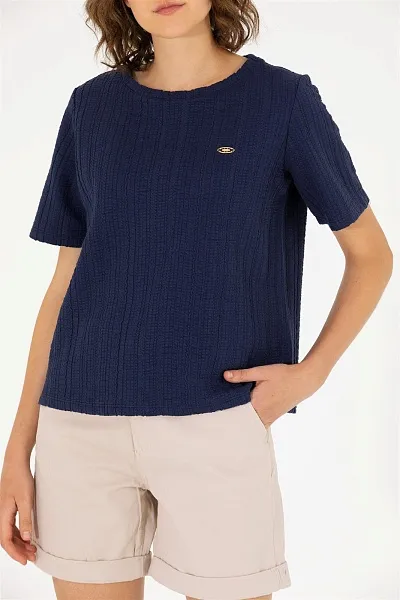 Футболка из рельефной ткани - G082SZ0110MANTE Футболка жен. (VR033, XS)