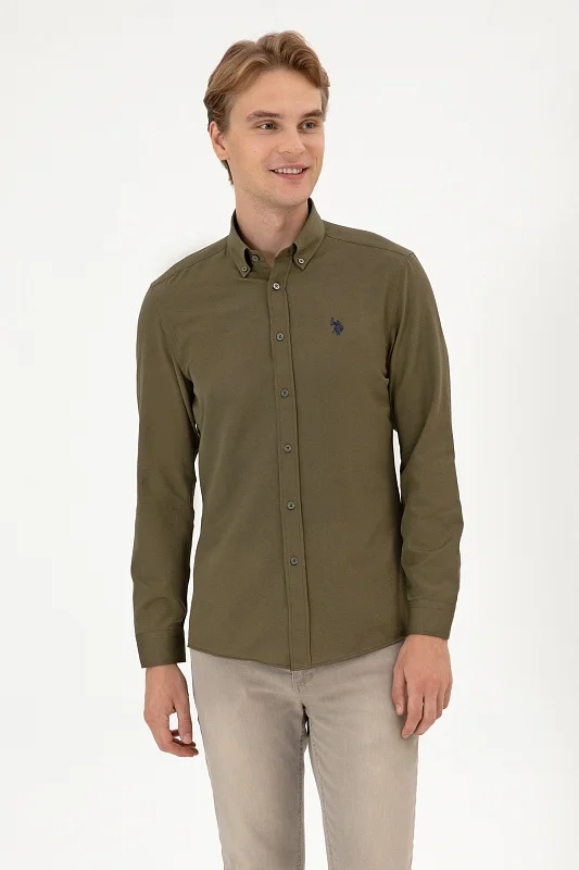 Рубашка из смесового хлопка приталенная - G081SZ0040E_METO25K Сорочка муж. (VR027, XL)