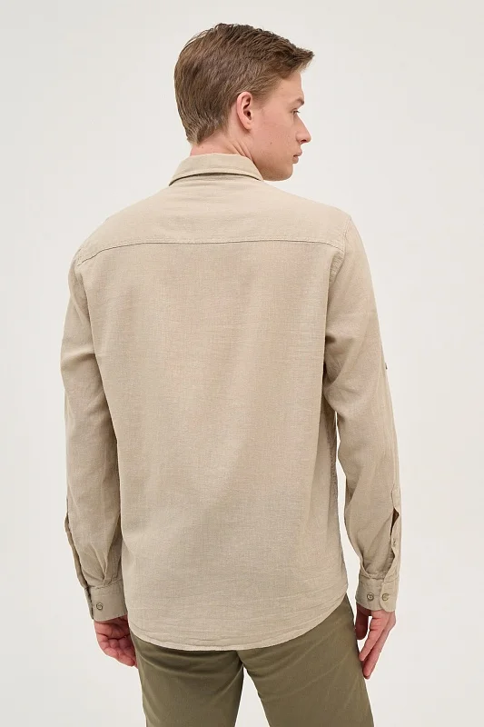 Рубашка из смеси хлопка и льна прямая - G081SZ0040ENZO-R Сорочка муж. (VR027, XS)