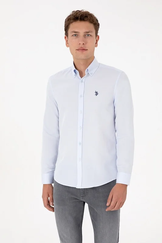 Рубашка из смесового хлопка приталенная - G081SZ0040E_METO25K Сорочка муж. (VR003, XS)
