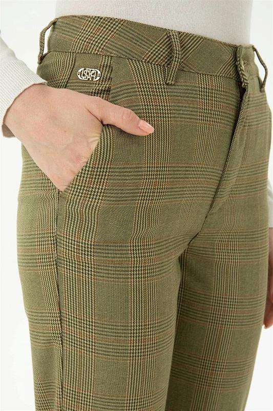 Брюки в клетку зауженные к низу - G082SZ0780MAREH Брюки жен. (VR183, 38)