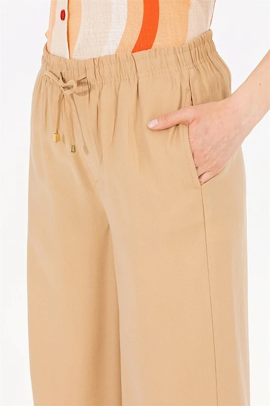 Брюки на кулиске с разрезами широкие - G082SZ0780GAYNO Брюки жен. (VR015, 40)