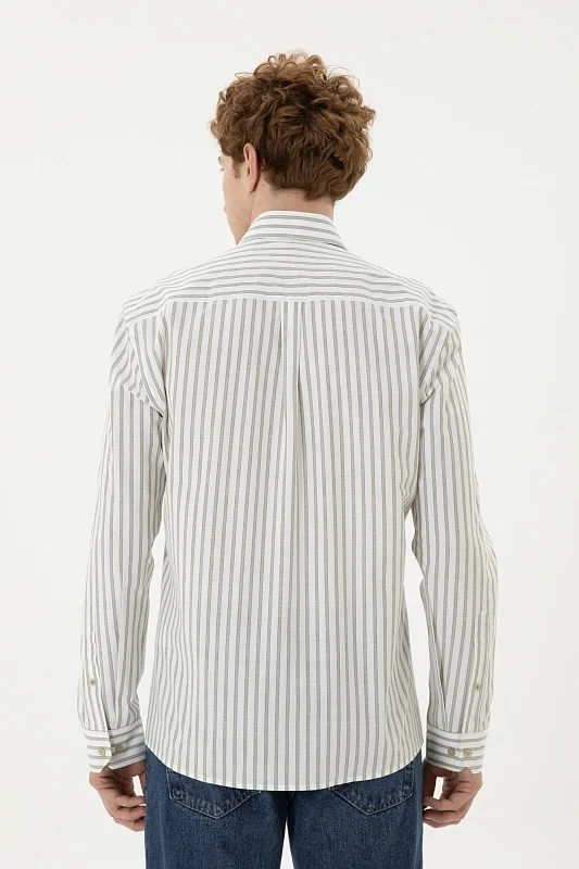 Рубашка из хлопка в полоску прямая - G081GL0040FIGURE Сорочка муж. (VR054, XS)