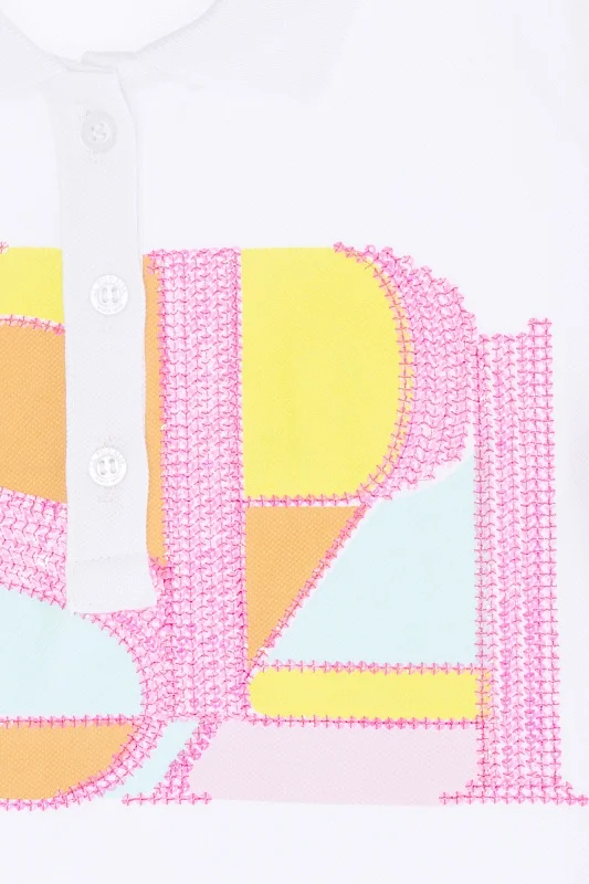 Футболка-поло из хлопка с принтом из пайеток для девочек - G084SZ0110PARADIS Футболка жен. детс. (VR013, 12_13)