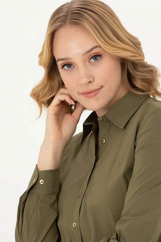 Рубашка из смесового хлопка приталенная - G082SZ0040CRISYA023K Сорочка жен. (VR027, 36)