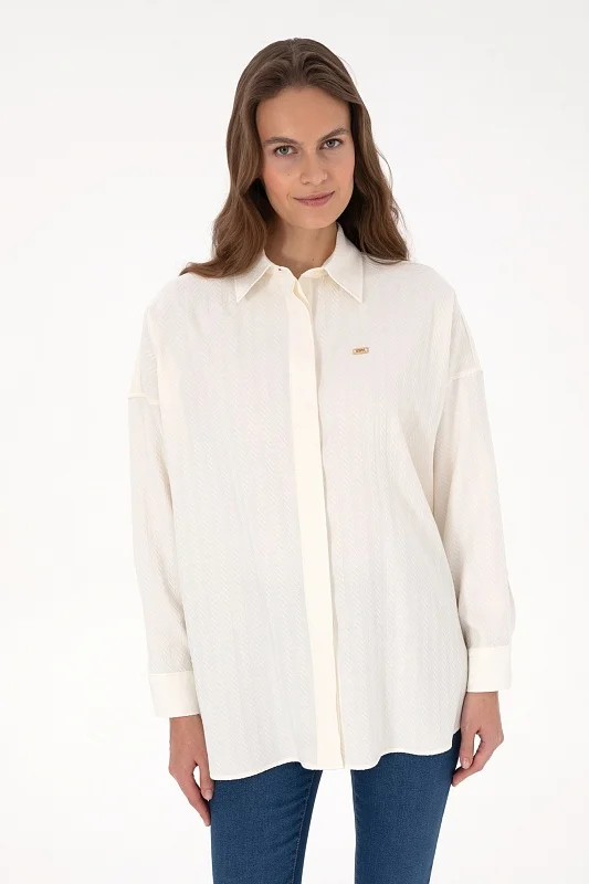 Рубашка фактурная с вискозой свободная - G082SZ0040E_NOVAC Сорочка жен. (VR256, 44)