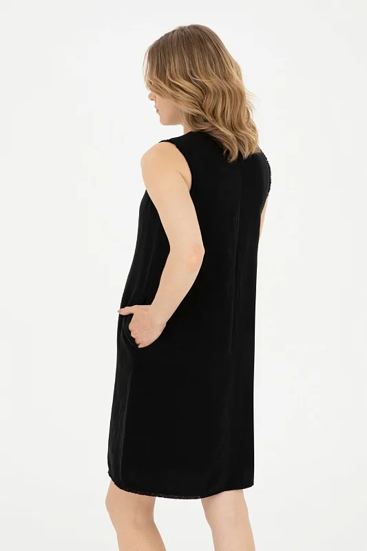 Платье мини из лиоцелла с добавлением льна - G082SZ0320FADE Платье жен. (VR046, 32)