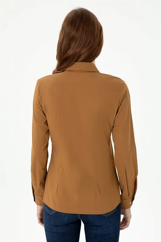 Рубашка из смесового хлопка приталенная - G082SZ0040CRISY023K Сорочка жен. (VR153, 40)
