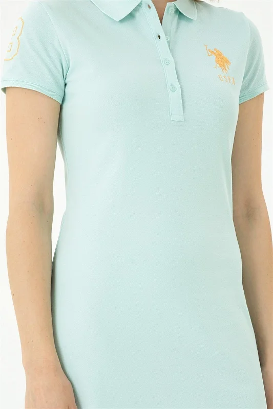 Платье-поло из хлопка с контрастным логотипом приталенное - G082SZ0750MTS0223-075 Платье жен. (VR083, 2XS)