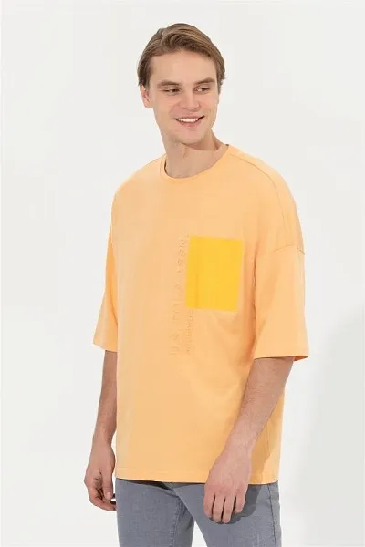 Футболка из хлопка с надписью - G081SZ0110MATHEN Футболка муж. (VR202, XL)
